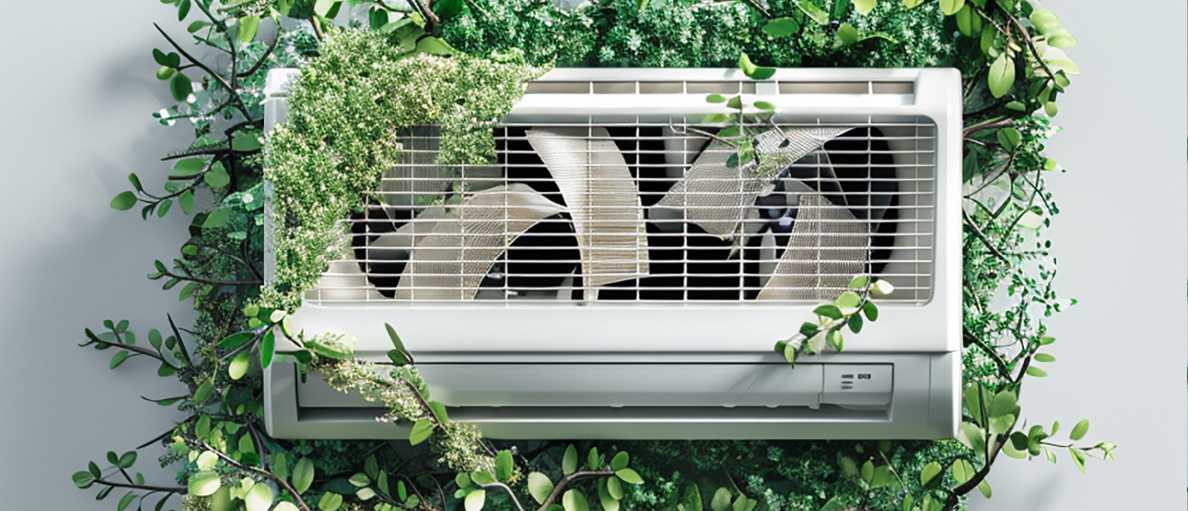 An air conditioner unit being carefully removed from a wall.